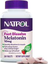 Natrol front packaging showing 200-count bottle and sleep support benefit