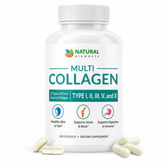 natural elements front bottle showing label and 180 capsules for easy dosing