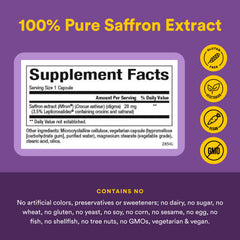 Natural Factors saffron threads detail showing authentic botanical source benefit