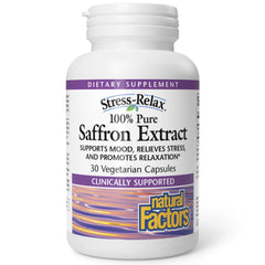 Natural Factors front packaging showing saffron supplement and clear benefits
