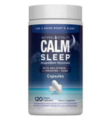 Natural Vitality bottle front view showing label and calming sleep benefit