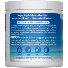 Natural Vitality MaxCalm mixed in a glass demonstrating easy preparation and pleasant flavored drink