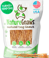 Nature Gnaws front package showing 1 lb turkey tendon treats for freshness