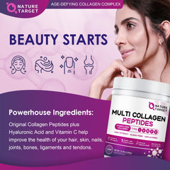 NATURE TARGET powder stirred into a smoothie for easy daily use