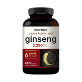 NatureBell front bottle showing Panax Korean Red Ginseng label and clear benefits