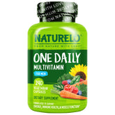 NATURELO front bottle view showing clean label and capsule count benefit