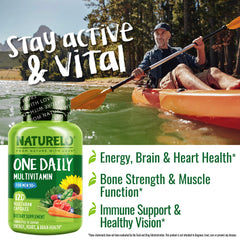 NATURELO vegetarian capsules close-up illustrating easy once-daily use