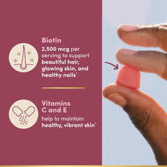 Nature's Bounty gummies on hand showing serving size and chewable convenience