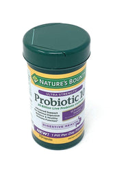 Nature's Bounty front packaging showing probiotic details and convenience