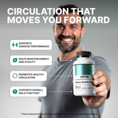 Nature's Pure Blend capsules spread on surface indicating easy dosing