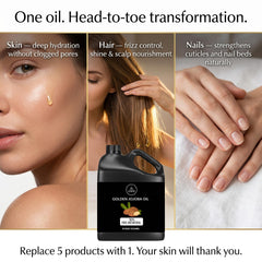 Naturevibe Botanicals label detail emphasizing cold-pressed, 100% pure quality benefit