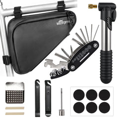NDakter frame bag front view showing compact storage and durable shell