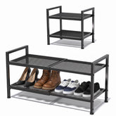 neatevday front view assembled shoe rack showing compact storage benefit