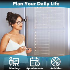 Neatsure in-use weekly meal plan on refrigerator helping family see meals and shopping needs