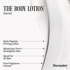Nécessaire lotion texture close-up demonstrating fast-absorbing, non-greasy finish
