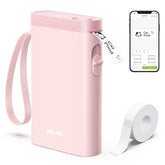 Nelko P21 front view showing pink casing and control buttons, compact organization benefit