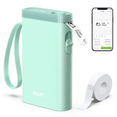 Nelko P21 front view showcasing compact green casing and label slot for easy portability benefit