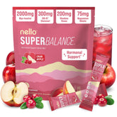 Nello Superbalance front packaging showing cran-apple tin and serving count benefit