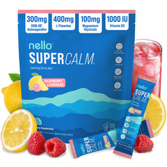 Nello front packaging showing raspberry lemonade flavor and benefits