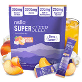 Nello Supersleep front packaging showing peach dream flavor and benefits
