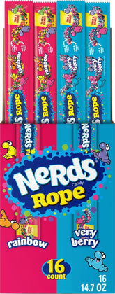 NERDS front packaging showing variety box and colorful ropes for easy selection