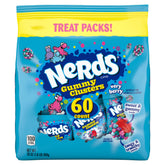 NERDS front packaging showing Very Berry Gummy Clusters and 60-pack convenience