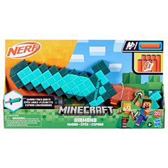 Nerf Minecraft sword side profile highlighting blaster silhouette and grip