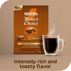 NESCAFÉ brewed cup top view showing rich hazelnut aroma