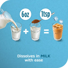 Nescafé iced coffee in glass over ice showcasing refreshing cold drink