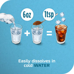 Nescafé powder on scoop demonstrating easy portioning and fast dissolution