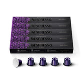 Nespresso Arpeggio front box showing bold roast and capsule count benefit