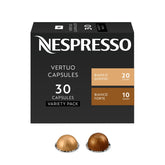 Nespresso Bianco pack front showing 30 capsules and recyclable packaging benefit