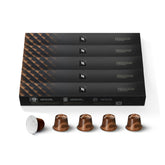 Nespresso Cioccolatino front pack showing 50-count capsules and rich branding benefit convenience