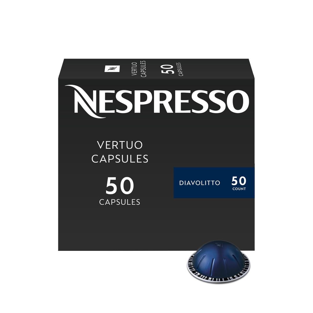 Nespresso Diavolitto front box showing packaging and freshness for easy storage