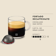 Close-up of thick crema from Nespresso Fortado Decaffeinato showing dense texture benefit