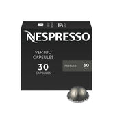 Nespresso Fortado front packaging showing bold branding and pod count