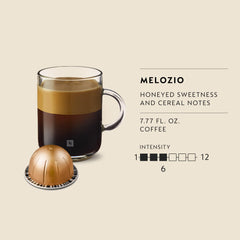 Nespresso Melozio crema top view showing smooth crema and aroma retention