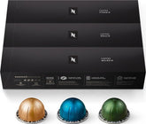 Nespresso front packaging showing the 30-count Vertuo variety pack benefit