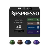 Nespresso pack front view showing Vertuo dark assortment and bold varieties