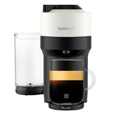 Nespresso Vertuo Pop+ front view showing compact design and button, easy countertop fit