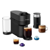Nespresso Vertuo POP+ front view showing compact design and Liquorice Black finish for style
