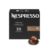 Nespresso front packaging showing Rich Chocolate pods and quantity benefit