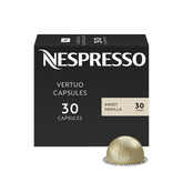Nespresso Sweet Vanilla front packaging showing 30-count convenience