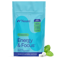 Neuro gum front packaging showing spearmint tin and benefits