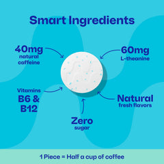 Neuro ingredients label showing caffeine, L-theanine, and B vitamins benefits
