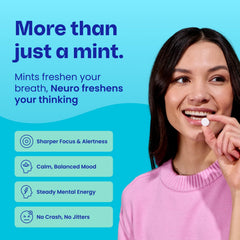 Neuro close-up mint texture highlighting smooth, fast-dissolve surface