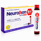 Neurobion front packaging showing 10-vial pack and portability benefit