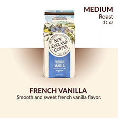 New England Coffee side label close-up highlighting ingredients and kosher certification benefit