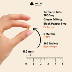 New Leaf tablets next to ruler for scale to show easy swallowing