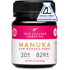 NEW ZEALAND HONEY CO front jar view showing compact certified UMF 20+ jar and portability benefit